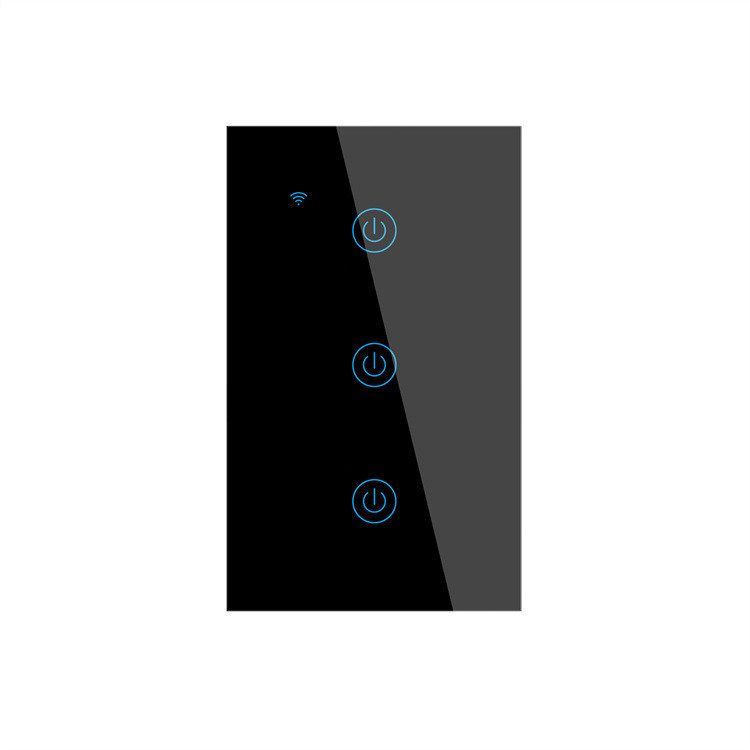 0.1mW Wifi Light Smart Switch 2 Gang Touch Wall On Off Waterproof